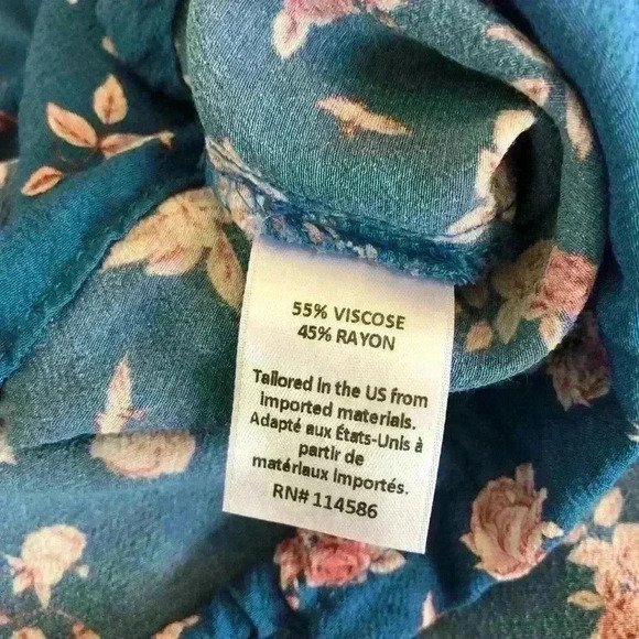 Sam & Lavi Blue Floral Spaghetti Strap Cropped Top Size L - Picture 5 of 5